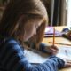Child girl homework